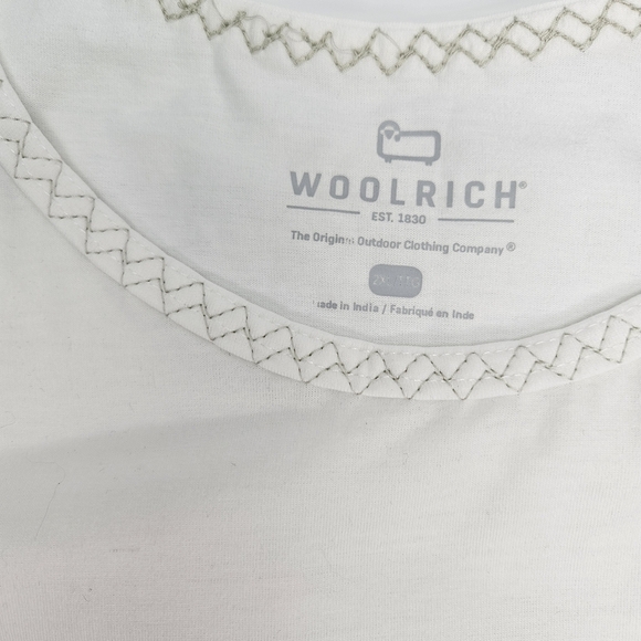 Woolrich Tank Top XXL Norrine Embroidered Neckline Cream & Tan NWT - Picture 3 of 12